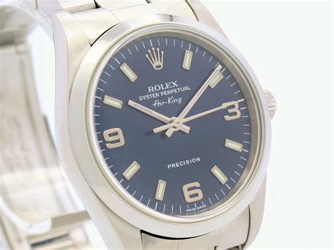 rolex oyster perpetual air king blue face|rolex air king price guide.